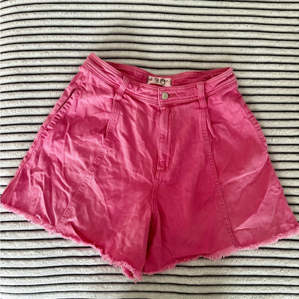 We The Free Bright Pink Jean Shorts